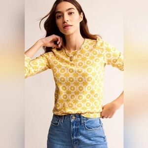 Boden Catriona Cotton Crewneck/Jumper Passion Fruit Size Small NWT
